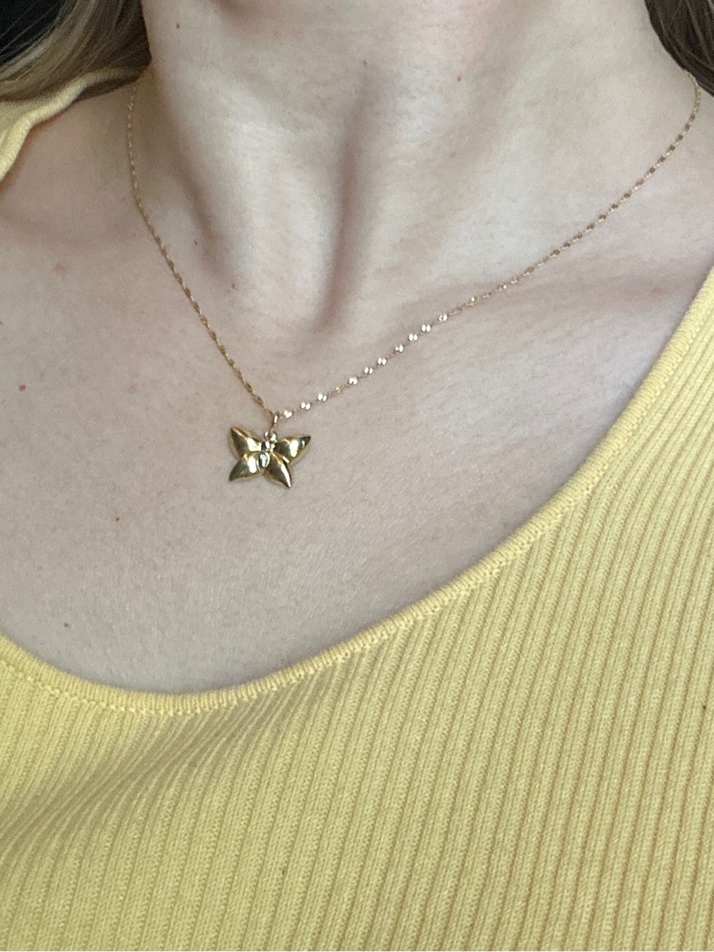Gold Butterfly Pendant Necklace - Women's Jewelry